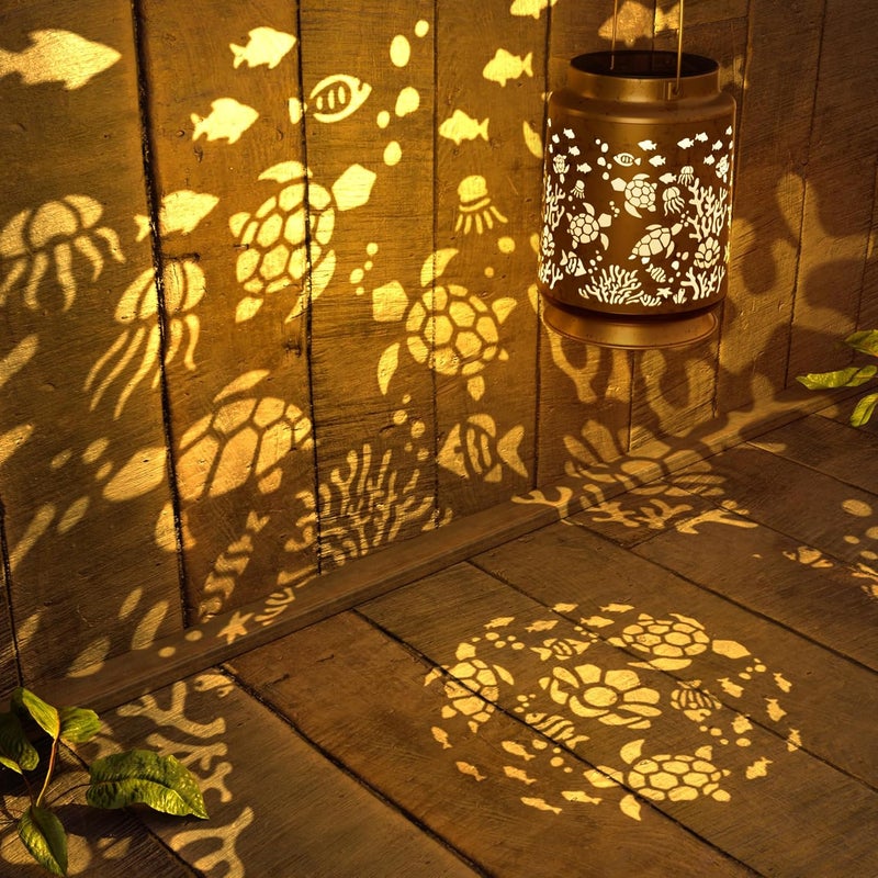 Miggley Sea Turtle Solar Lantern for Garden Outdoor Decor – Hanging Metal Light Decoration for Patio, Yard, Lawn, Pathway, Backyard – Birthday Gift for Mom, Women, Grandma - Image 2